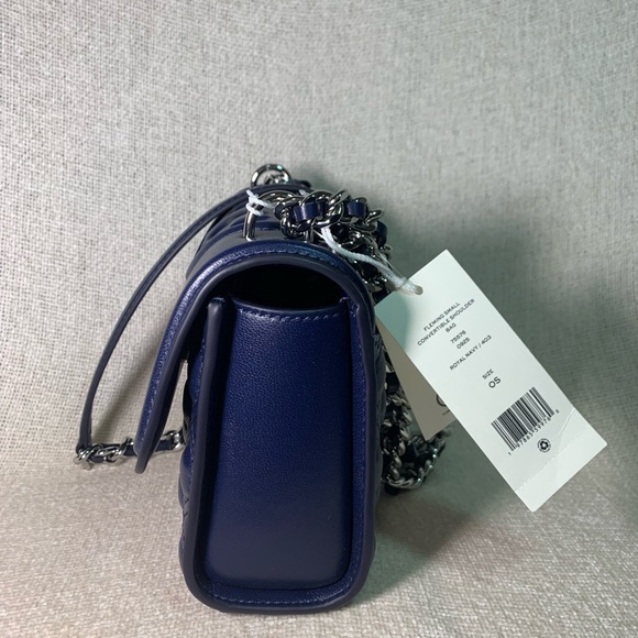 NEW Tory Burch Fleming Royal Navy Small Convertible Crossbody Bag/Shoulder Bag - Picture 3 of 16